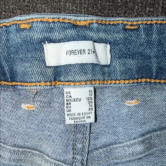 Forever 21 Blue Distressed Jean Shorts - Picture 2 of 4